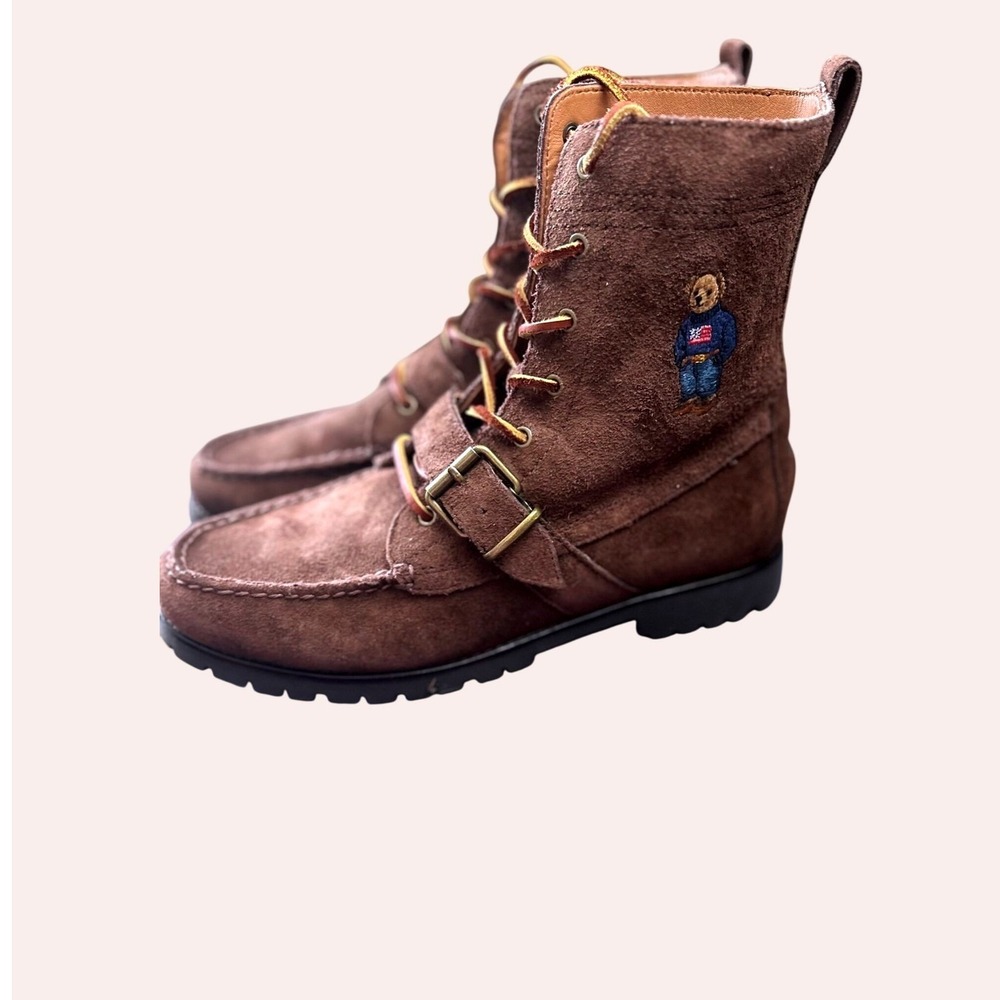 Polo Ralph Lauren NWB Polo Bear Ranger Boots SZ 9.5 D M Brown Suede 812670669001